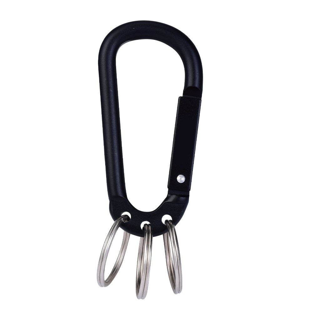 advertising-carabiner-keychain-black-finish 广告款三圈挂环登山扣钥匙扣 黑色款
