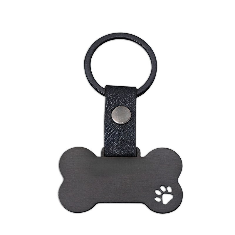 bone-pet-tag-keychain-02.jpg 骨头形宠物吊牌钥匙扣 黑银金三色金属宠物防丢牌 可激光雕刻LOGO定制 附图