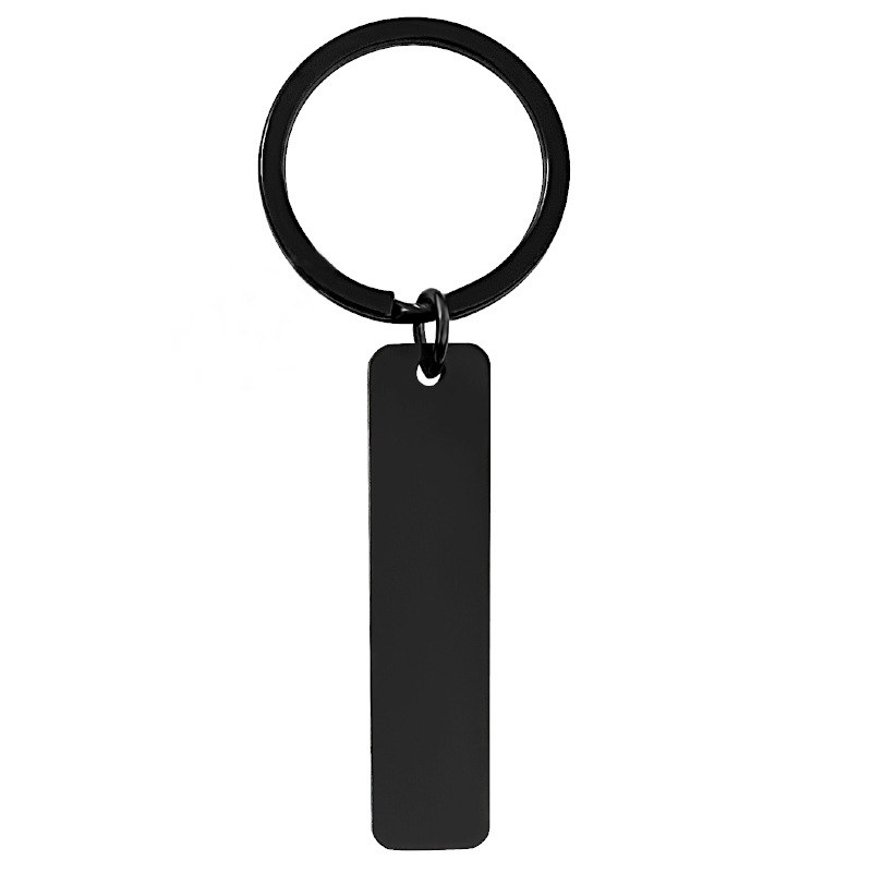 rectangular-tag-keychain-03.jpg 长方形吊牌钥匙扣 黑银金三色金属长条吊牌 可激光雕刻LOGO定制 附图