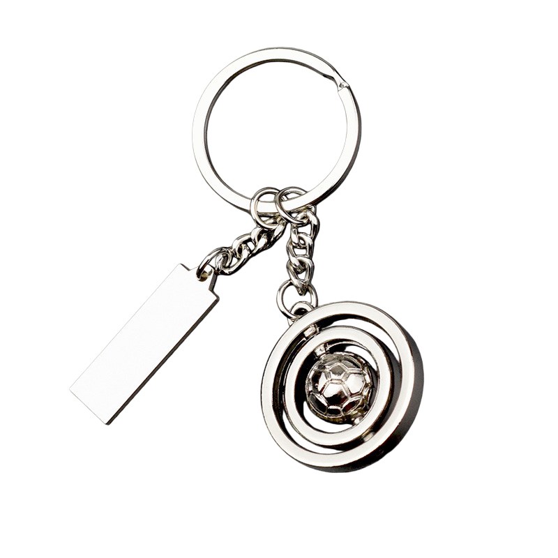 rotating-football-keychain-main-revised Rotating Football Keychain 360 Degree Spinning Metal Pendant with Engraved Logo Plate