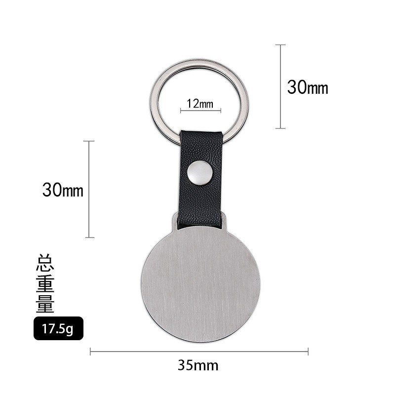 round-tag-keychain-02.jpg 圆形吊牌钥匙扣 黑银金三色空白金属吊牌 可激光雕刻LOGO定制 附图