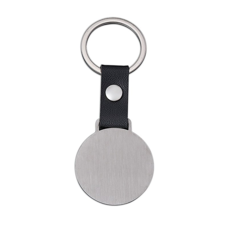 round-tag-keychain-03.jpg 圆形吊牌钥匙扣 黑银金三色空白金属吊牌 可激光雕刻LOGO定制 附图