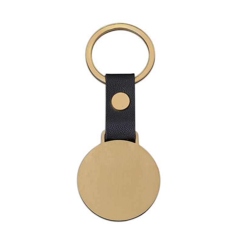 round-tag-keychain-04.jpg 圆形吊牌钥匙扣 黑银金三色空白金属吊牌 可激光雕刻LOGO定制 附图