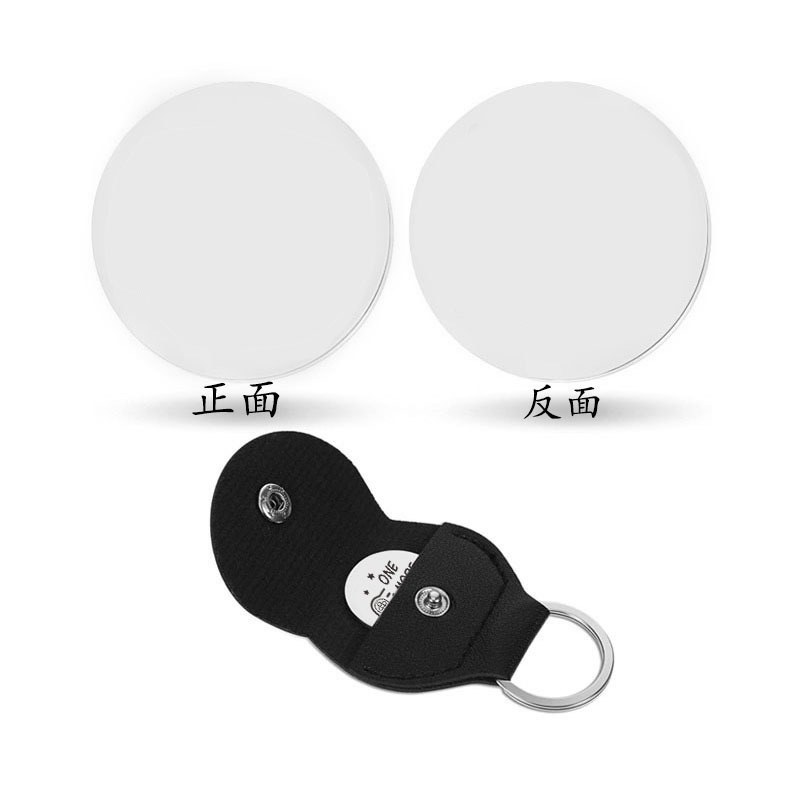 round-tag-keychain-05.jpg 圆形吊牌钥匙扣 黑银金三色空白金属吊牌 可激光雕刻LOGO定制 附图