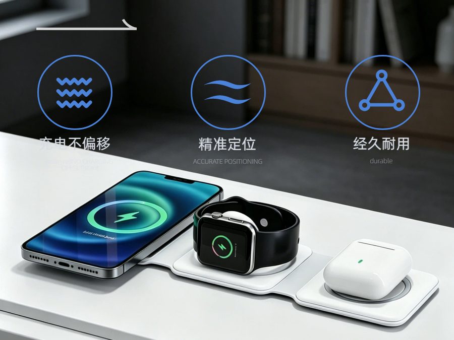 桌面充电站 Qi2 MagSafe 三合一